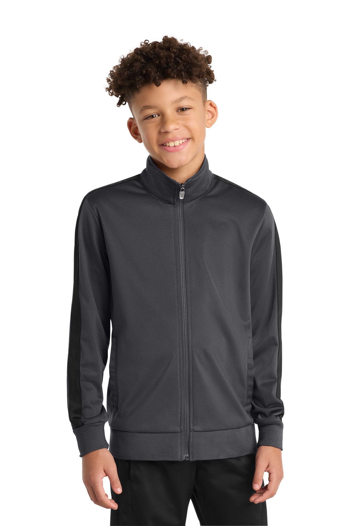 Sport-Tek Youth Tricot Sleeve Stripe Track Jacket