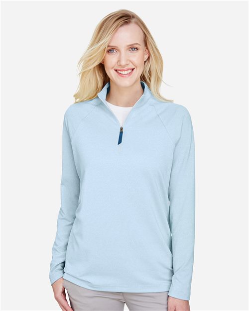 Women's CrownLux Performance® Clubhouse Micro-Stripe Quarter-Zip Pullover
