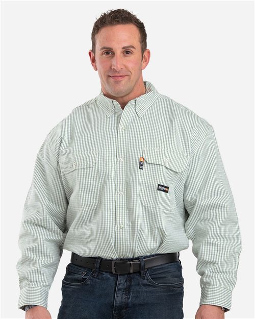 Men's Flame-Resistant Down Plaid Work Shirt
