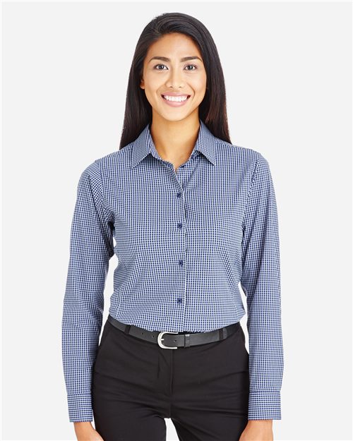 Women's CrownLux Performance® Tonal Mini Check Woven Dress Shirt