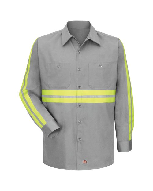 Men's Enhanced Visibility Long Sleeve Cotton Work Shirt