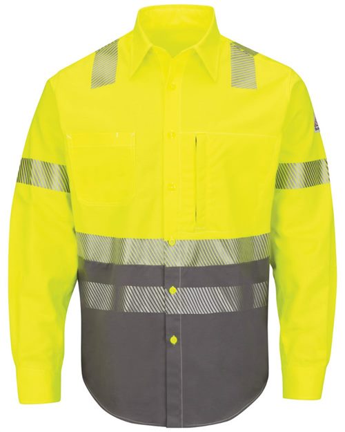 Men's Hi-Visibility Color Block Uniform Shirt - EXCEL FR® ComforTouch® - 7 oz