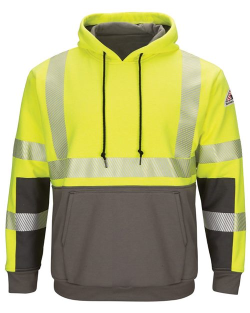Men's Tall Hi-Visibility Color-Blocked Hooded Sweatshirt