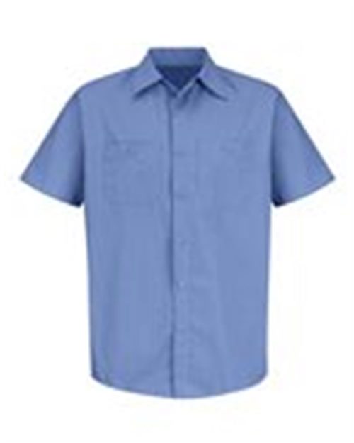 Men's Tall Industrial Stripe Short Sleeve Work Shirt