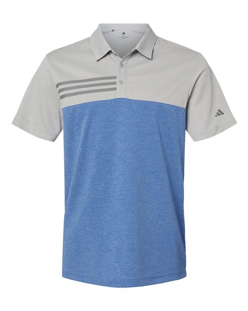 Men's Heathered Colorblocked 3-Stripes Polo